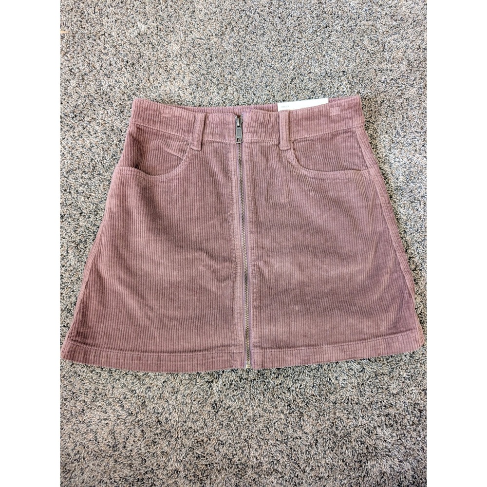 American Eagle Super Hi-Rise A-Line Corduroy Mini Skirt Mauve Pink Size 2 NEW